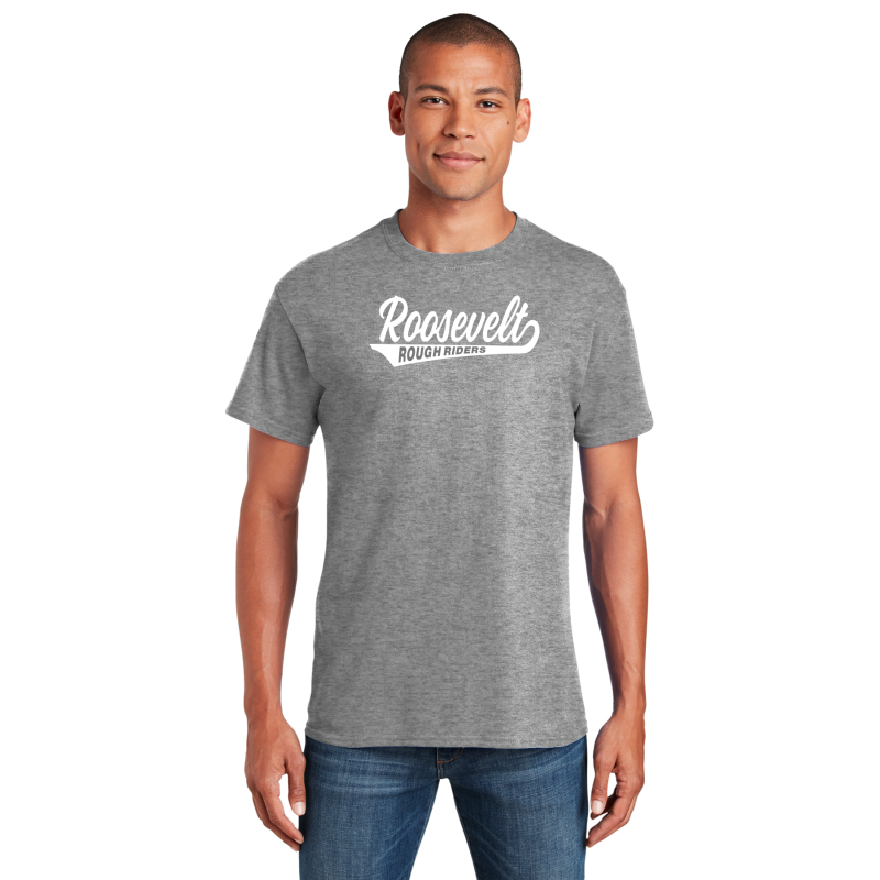    5000 Gildan® - Heavy Cotton™ 100% Cotton T-Shirt; FULL FRONT TAIL WHITE PRINT