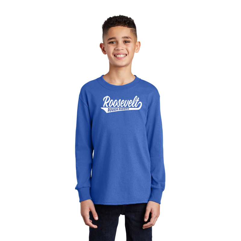 Port & Company Boys Long Sleeve Cotton T-Shirt - Super Soft 5.4-Ounce Everyday Shirt With Comfort Fit